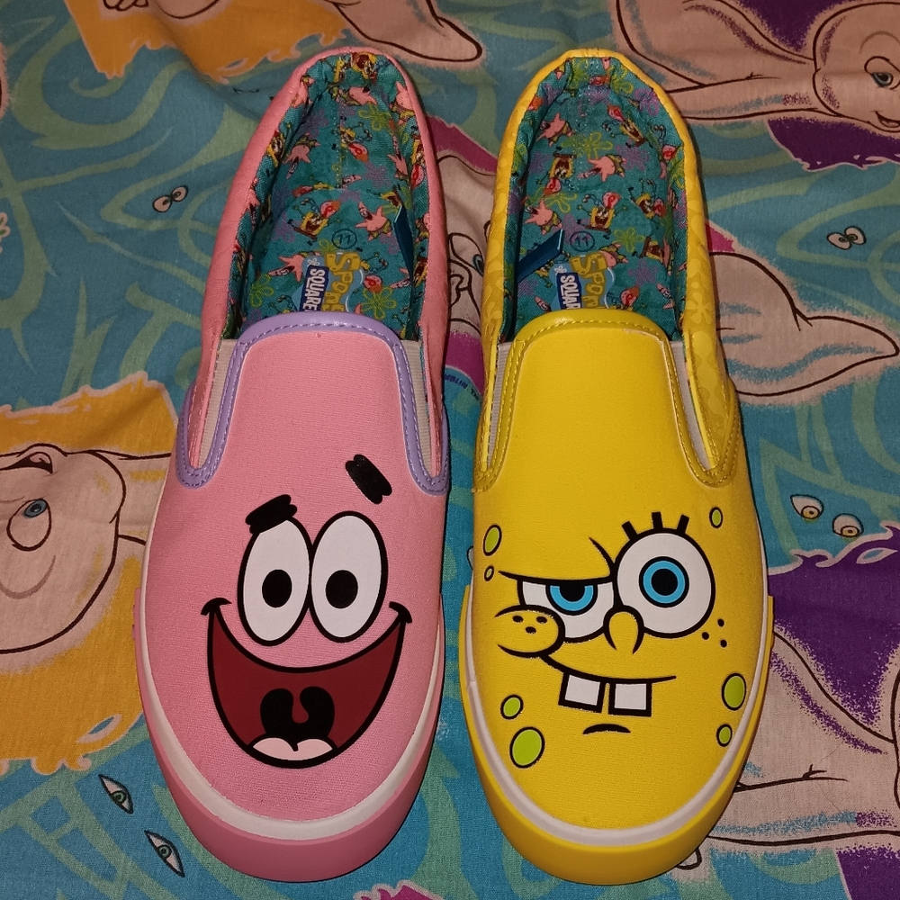 New SpongeBob Patrick Star Slip On Skateboard Shoes Sneakers Nickelodeon